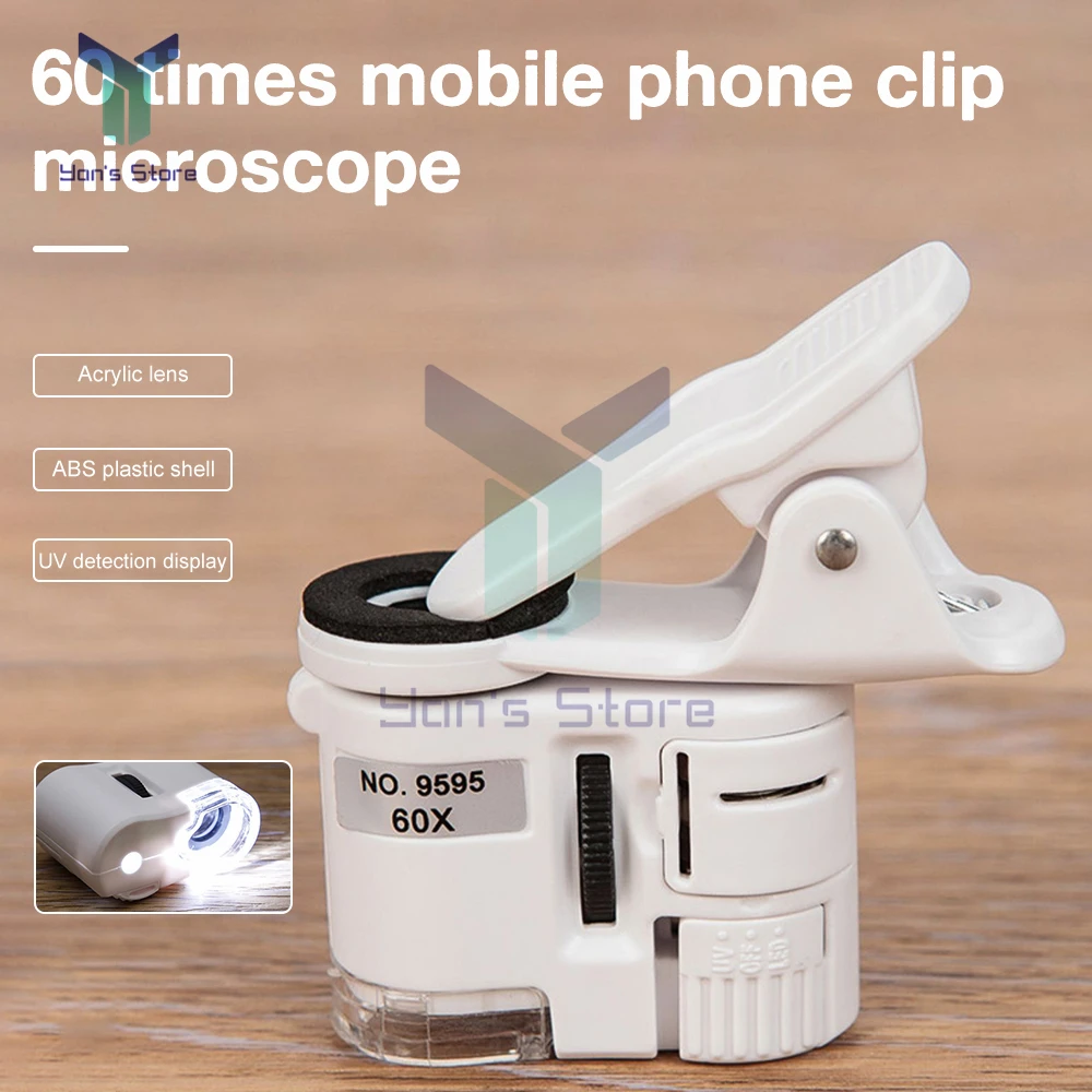 Mobiele Telefoon Microscoop Vergrootglas Mobiele Telefoon Clip Camera Video 60 Keer Mini Draagbare Hoge Vergroting Microscopen