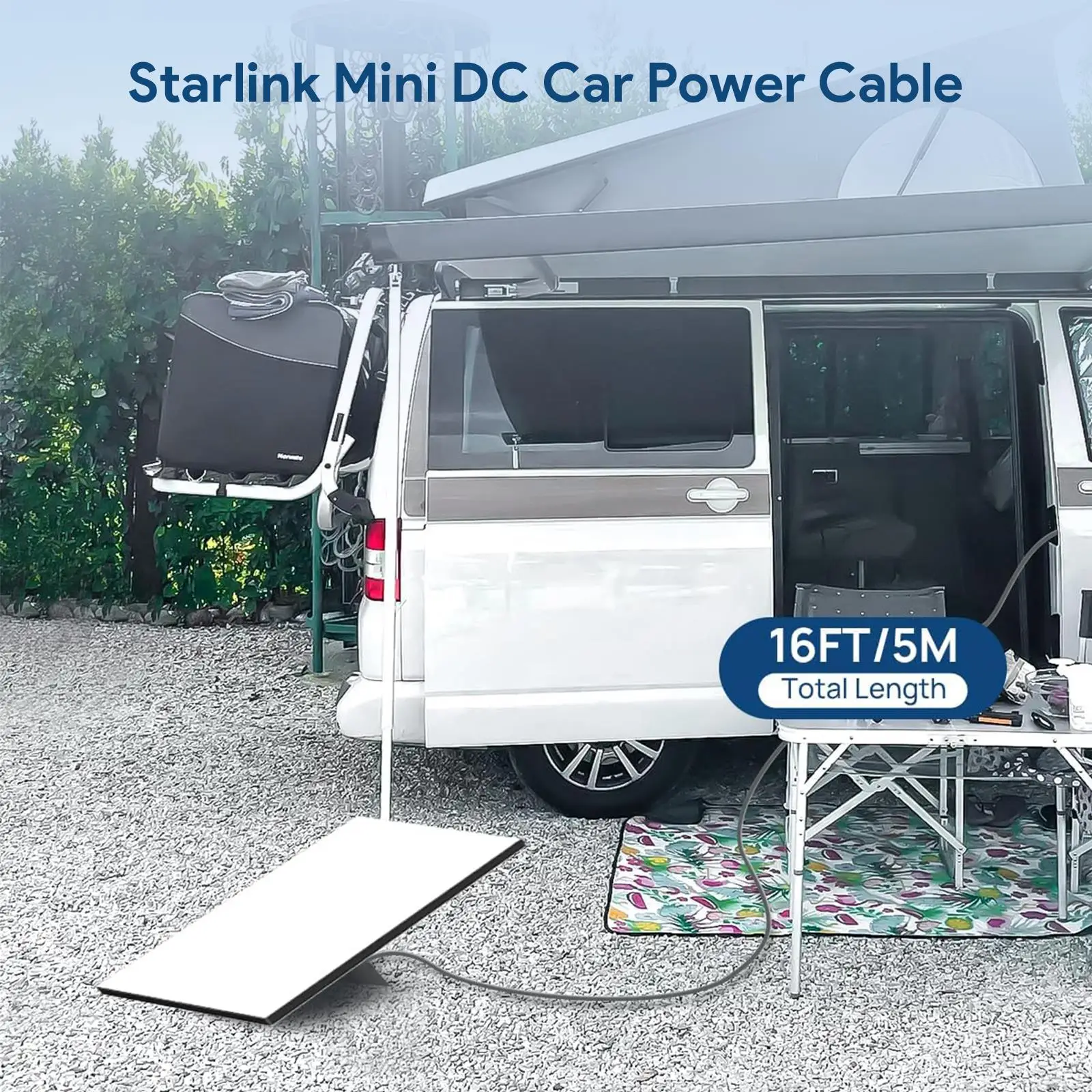 For Starlink DC Power Cable Direct to Cigarette 12V Adapter Power Cable for 16FT/5M Starlink Mini Waterproof DC Male to Lighter