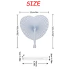 3/5/10pcs Heart Shape Circular Folding Fan Blank Paper Hand Fans With Plastic Handles DIY Painting Birthday Wedding Party Decor 2