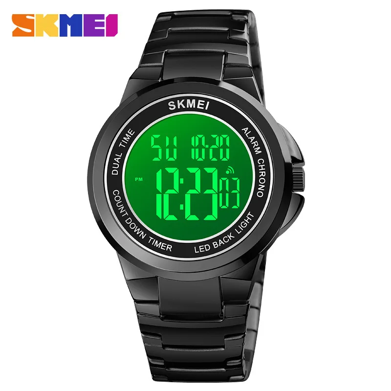 Skmei Fashion New Men's Sports Electronic Watch Multi-Functional Waterproof Timing Steel Belt Student Watch Men