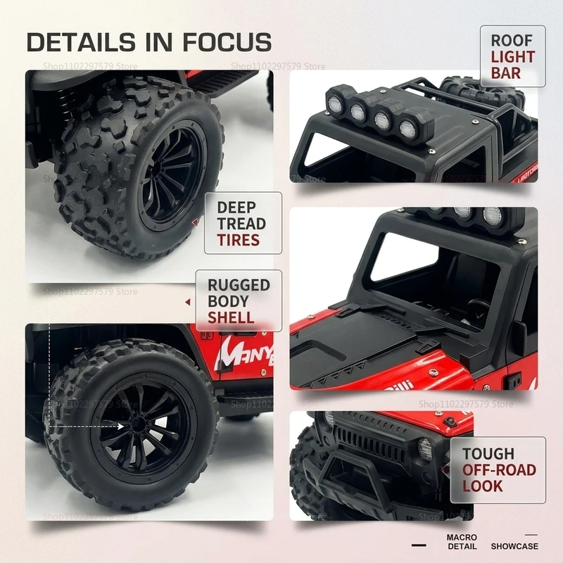 RC Monster Truck 30km/h 4WD con LED - Control Remoto