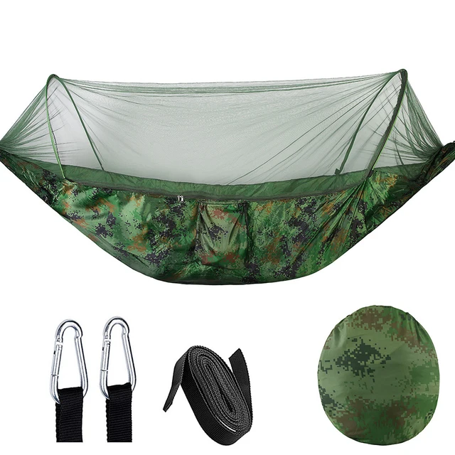 Automatic Quickopening Mosquito Net Hammock Outdoor Camping Pole Hammock swing Antirollover