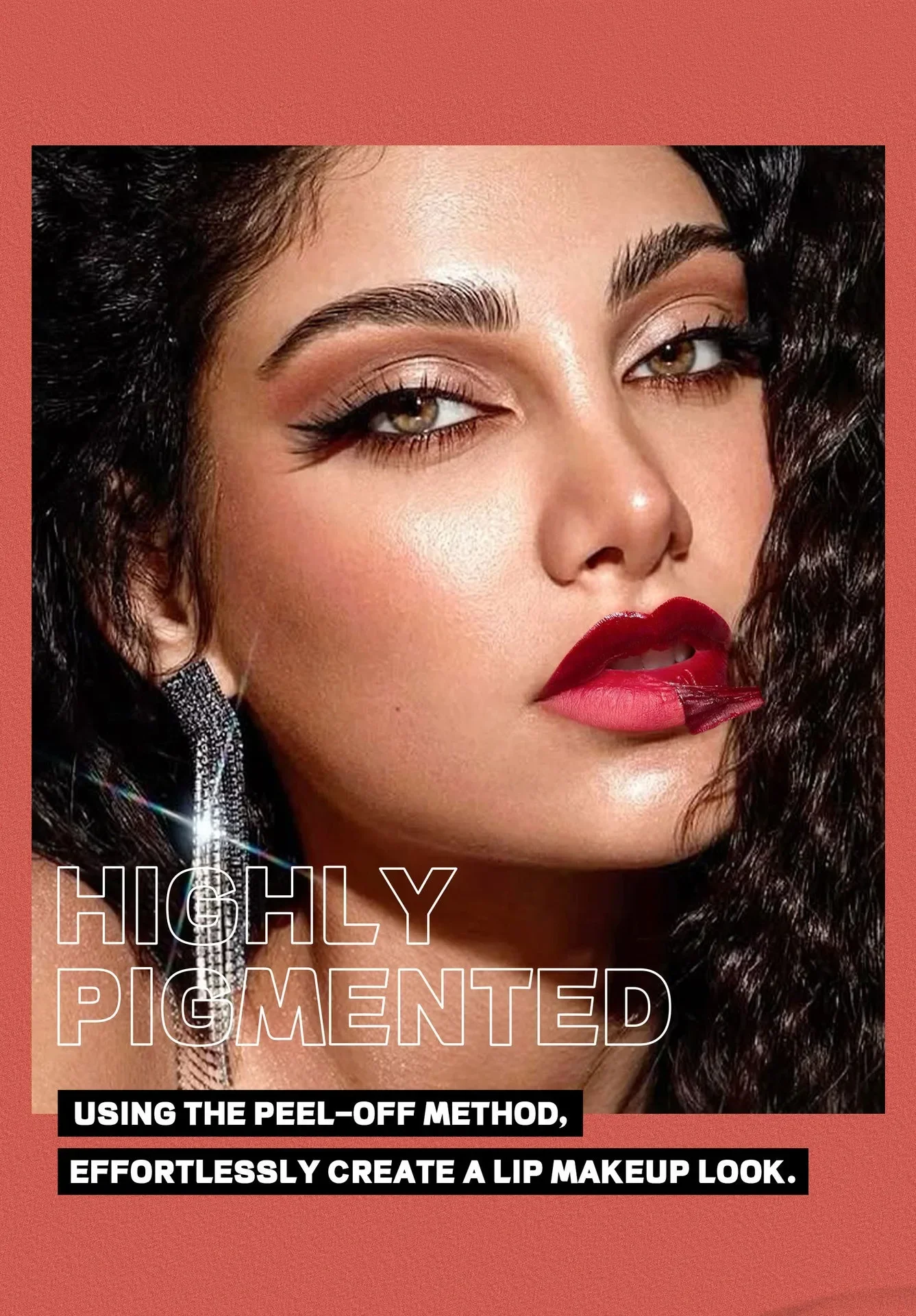 Description Picture 5 of item8Colors Peel Off Lip Gloss Waterproof Transfer-proof Liquid Lipstick Matte Lip Stain Mirror Glass Lipgloss Sexy Red Lips Contour