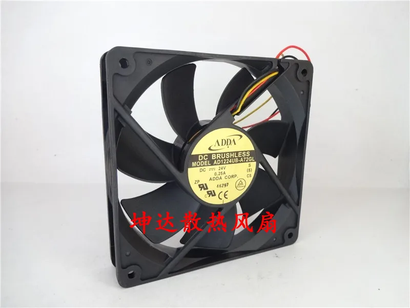 

ADDA AD1224UB-A72GL DC 24V 0.25A 120x120x25mm 3-Wire Server Cooling Fan
