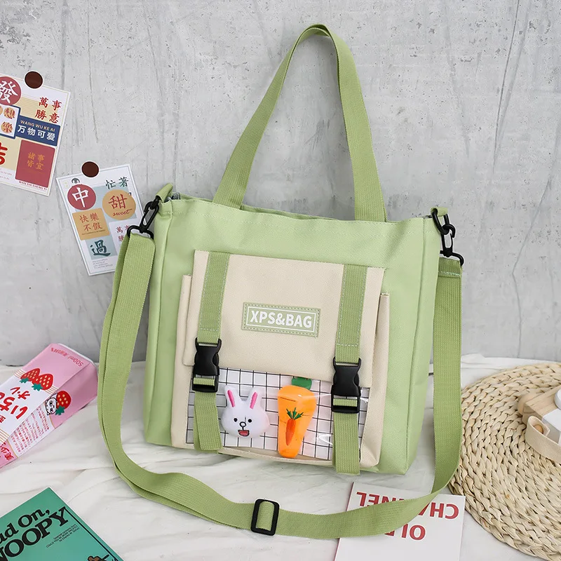

New Women's Bag Large-capacity Lightweight Cute Simple and Versatile Campus Shoulder Bag Student Bag Canvas Bag