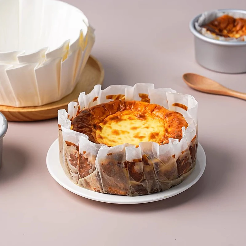 Basque Cheesecake Oil Paper Tray Foldable Cake Mold Disposable Release Mousse Cake Paper Baking Oil Proof Edge