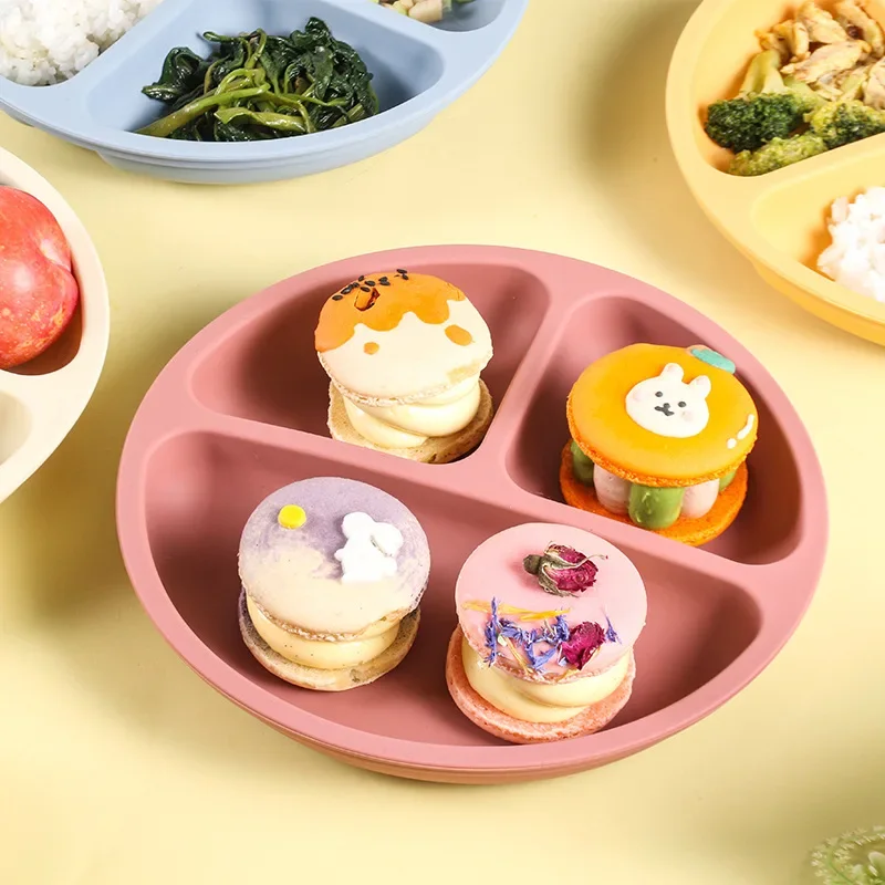 

Children's Silicone Tray Set Food Grade High Temperature Resistant Suction Cup Baby Food