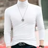 Korean Clothing Blouse Oversize Golf Wear Casual Full Men's Turtleneck Base Shirt Simple Solid Color Long Sleeve Tops Tee