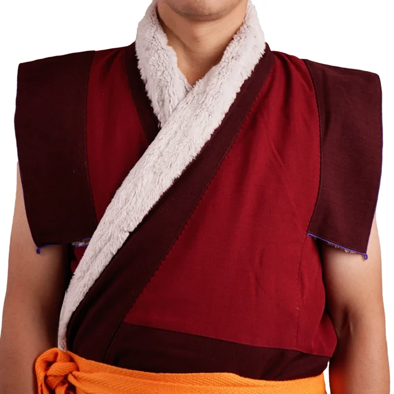 Tibetan Lama Monks Robe Bla-ma Long Thick Donggar Waistcoat Winter Warm Gown Layman Meditation Clothes Tibet Monk Costume