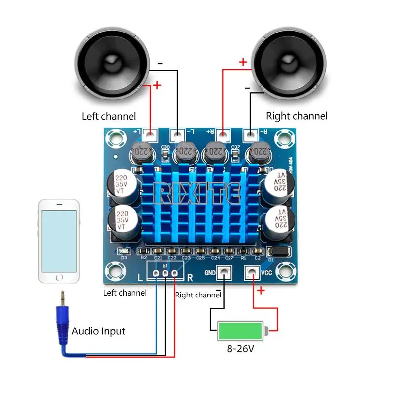 TPA3110 XH-A232 30W+30W 2.0 Channel Digital Stereo Audio Power Amplifier Board DC 8-26V 3A C6-001 audio amplifier board
