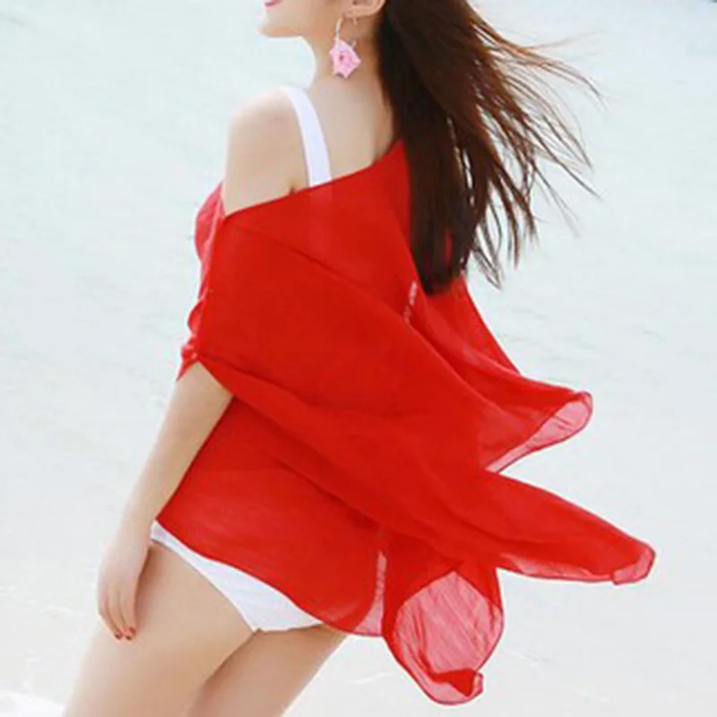 Swimsuit Cover Up Swimsuit Coverup Fishnet Cover Up Chiffon Cardigan Top Sunscreen Shawl Silk Scarf Shawl Beach Chiffon Scarf Women Summer Scarves Beach Saida De Praia Swimsuit Women Bikini Cover Up Floral Printing Pareo Sarong Dress
