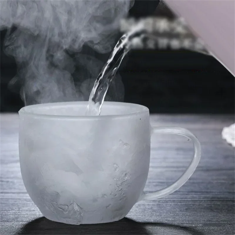 Glass Mug 150-350ml Heat Resistant High Borosilicate Double Wall Coffee Cup with Handle Milk Water Cup Clear Gift