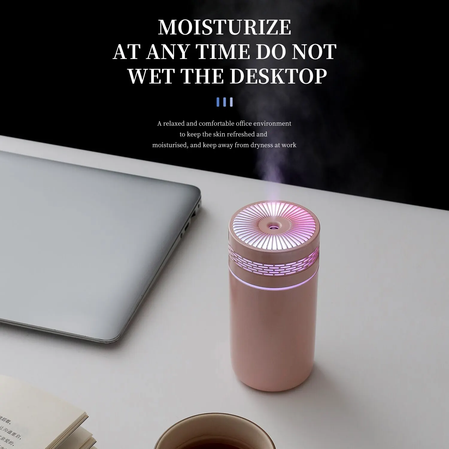 250ML Car Air Humidifier Portable Mini Spray Mist Humidifier with LED Light USB Powered Essential Oil Difffor Bedroom and Travel 5