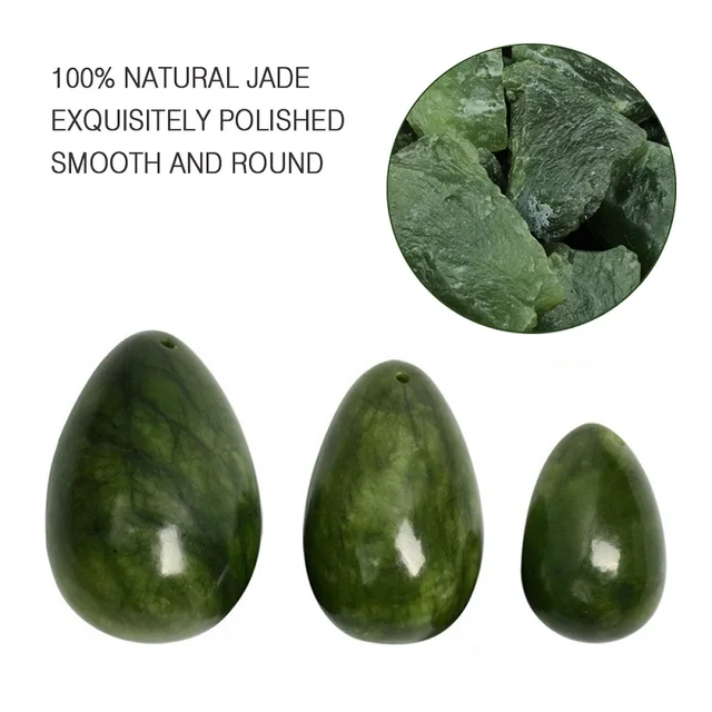 Livraison directe naturel Jade Yoni oeuf Muscles vaginaux serrant Ben Wa balle femmes plancher pelvien Muscle Kegel exercice Massage oeufs 3