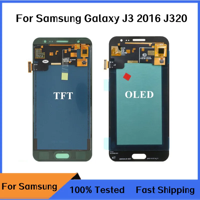 

100% TESTED For Samsung Galaxy J3 2016 J320 J320A J320F J320M LCD Display Touch Screen Digitizer Assembly Brightness adjustable