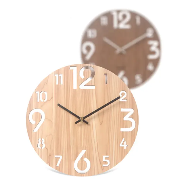 Battery-Operated Silent Wood Wall Clock – Easy-to-Read Home Décor 3