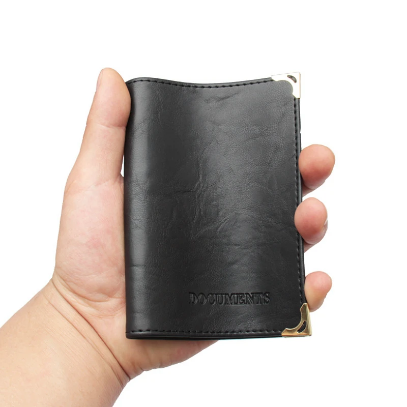 Passport holder Women Men Passport Holder Bags Wallet Vintage Pu Leather Passport Cover Documents Card Bag Auto Driver License Cover Bags Pouch