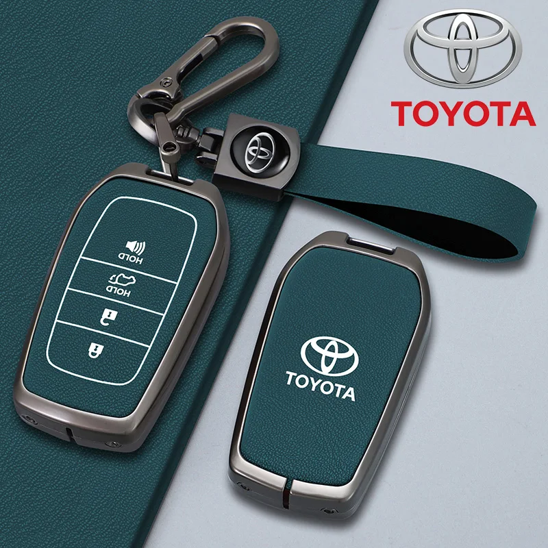 Facaizhu Heavy Key Fob Cover Case Protector For Toyota, Keychain, Accessories For Toyota 2019-2024 Venza, RAV4 Prime, Land Cruiser, Fortuner, Grand - View #3