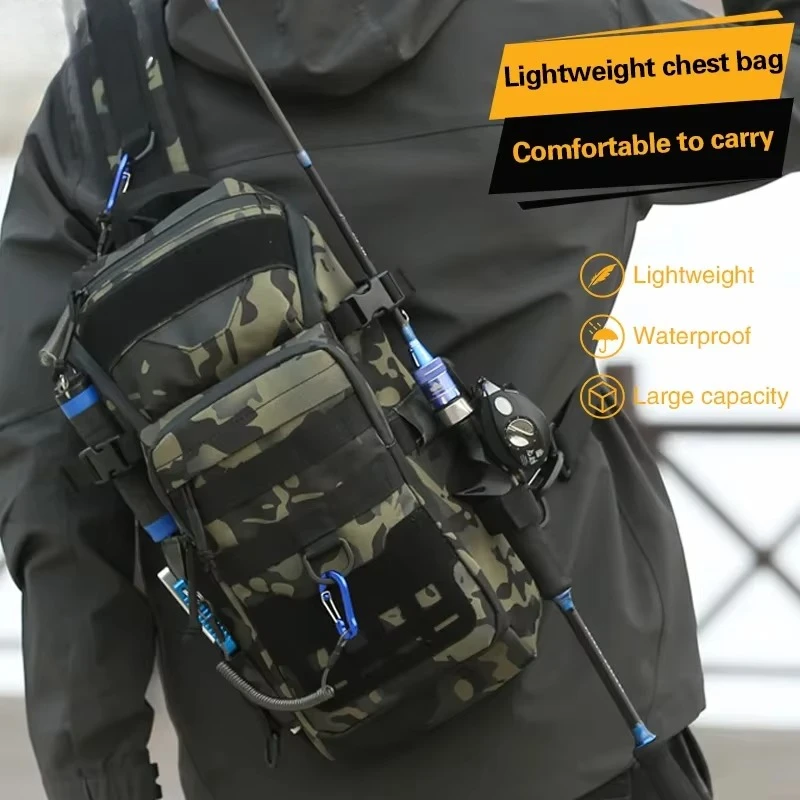 Sac poitrine leurres pêche multifonction camouflage tactique épaule croisé équipement canne pêche