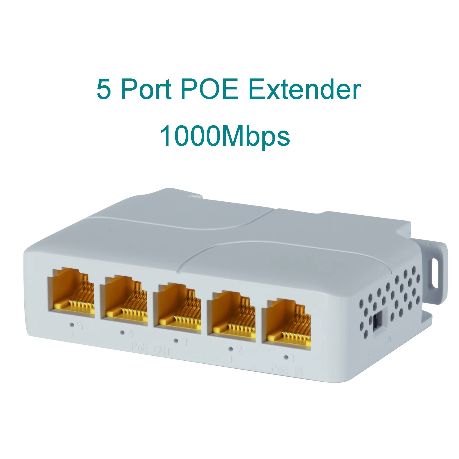 5-портовый гигабитный удлинитель POE, 100 Мбит/с, 90 Вт, 1 дюйм, 4 выхода, ретранслятор PoE, сеть на DIN-рейке, VLAN для Камеры POE 48 В, безотказный AP CCTV