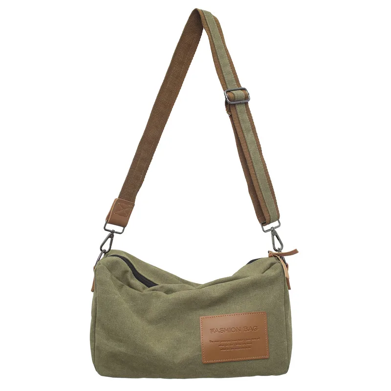 Canvas Bags For Women Trend Handbags Student Black Shoulder Crossbody Bag Vintage Eco Bag Korean Messenger Bag Y2K Satchel Belt