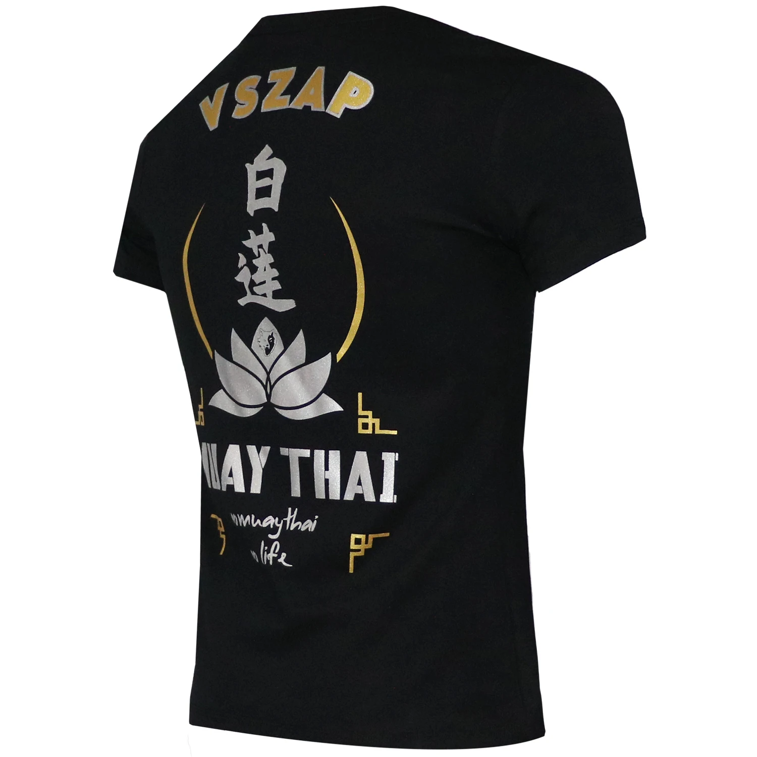 VSZAP Boxing mma Thai Boxing White Lotus Gold Silver T-shirt Multi Gym Fighter Martial Arts Jujitsu Training T-shirt Fitness Men