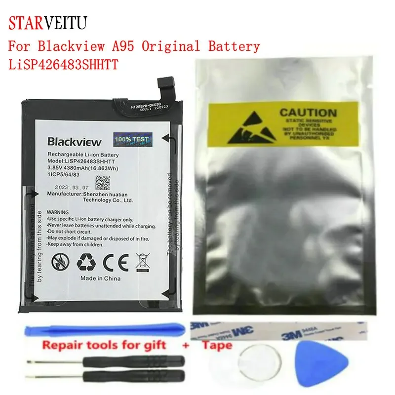 

For Blackview A95 Battery LiSP426483SHHTT Li-ion Batteries 4380mAh Global Version Cell Phone Accessories