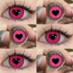 Enhanced Title: 

Vibrant Red & Pink Cosplay Contact Lenses for Striking Halloween Makeup Looks (Anime pink	14.5)