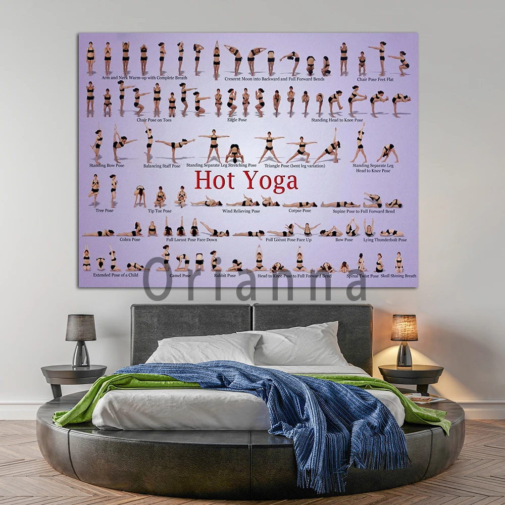 Bikram Hot Yoga Poster, Yoga Poses Home Wall Art, Hot Yoga Workout Decor  Exercise Yoga Room Decor Retro Canvas Paitning For Gift - AliExpress
