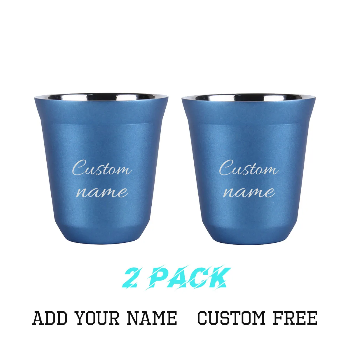 Customized Logo Coffee Mug Stainless Steel Nespresso Cups 80ml