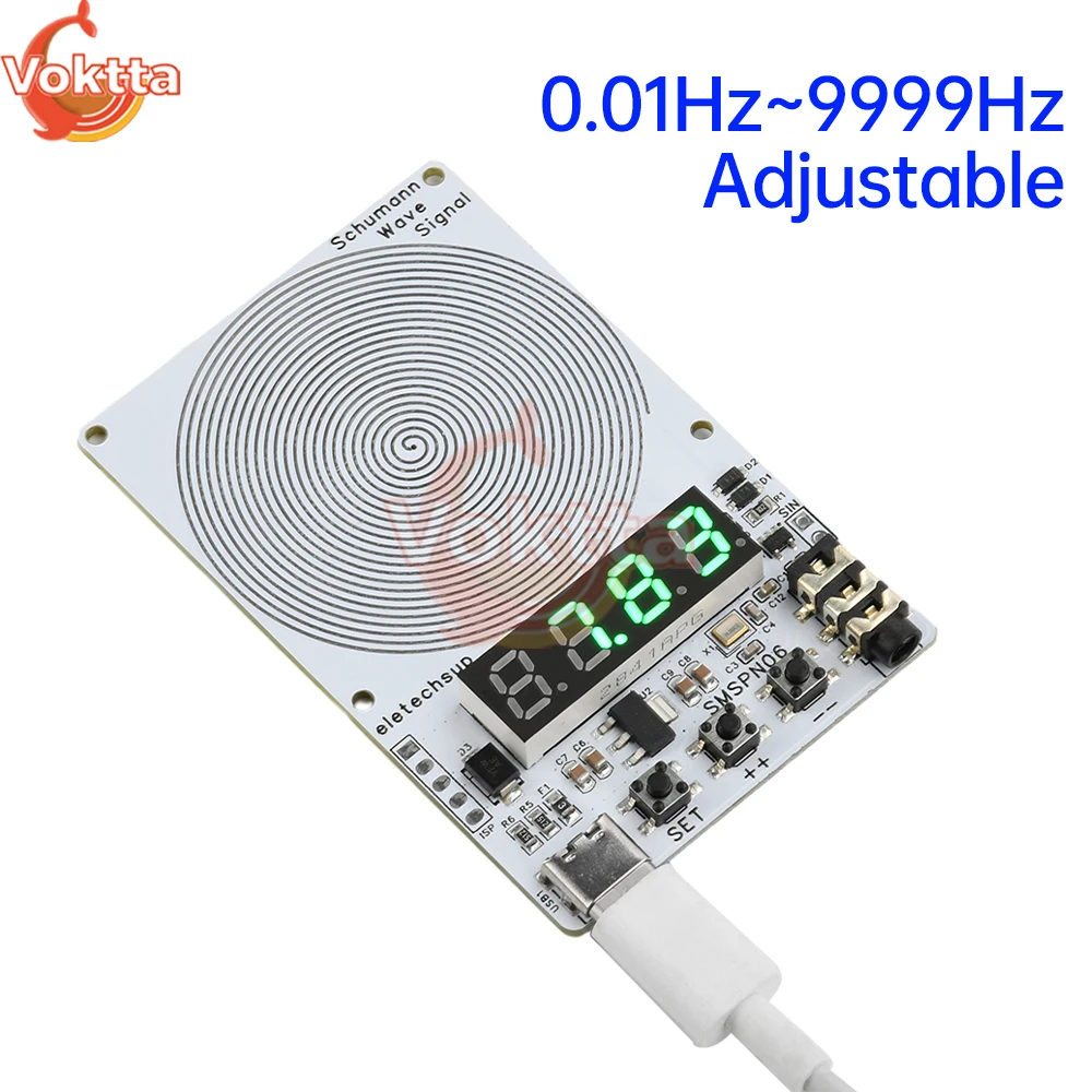 Signal Generator Kit Signal Generator Waves Resonance Generator DC 5V 7.83Hz Schumann Wave Generator 0.01Hz~9999Hz Sine Wave Adjustable 4-Digit Digital Tube Audio Resonator