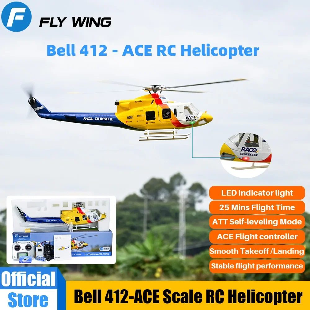 FLYWING 벨 412 RC 헬리콥터 LED 라이트 벨412 스케일 헬리콥터 4..