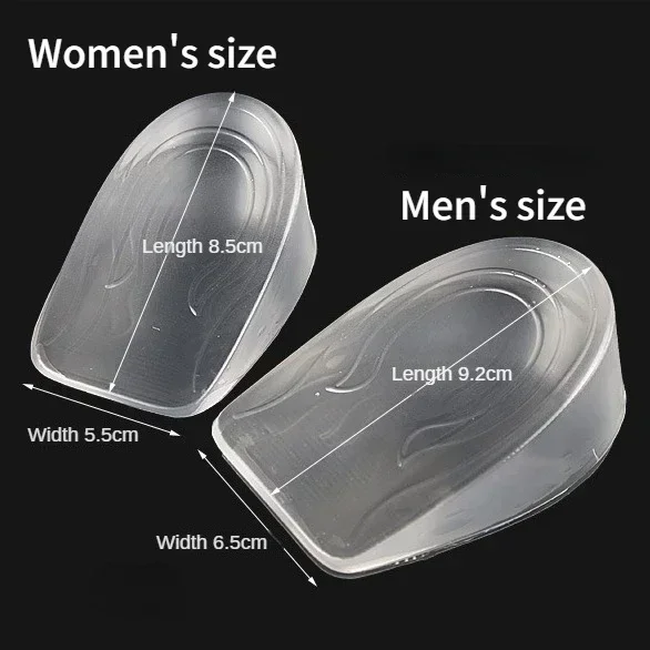 Invisible Silicone Height Increase Insoles Gel Heel Lifting Inserts Transparent Foot Care Protector Elastic Shoe Insert 3CM 2PCS shoe insoles heel insoles heel cushion insole