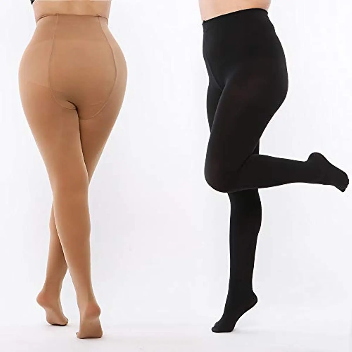 Plus Size Opaque Tights Control Top Pantyhose High Waist Tights for Women Compression Stockings Pantyhose Women 15-20mmHg