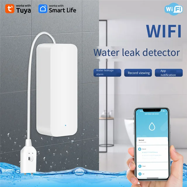 Tuya Wifi Leakage Alarm Water Leak Sensor Detector Flood Level Alarm Water Leakage Detector For Home Kitchen Bathroom Durable 5