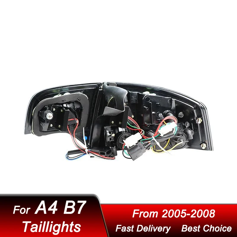 アウディA4 S4 RS4 B7セダン用LEDテールランプ 2005-2008y Full Smoked LED Tail Lights for AUDI A4 S4 S-Line B7 05-08 4
