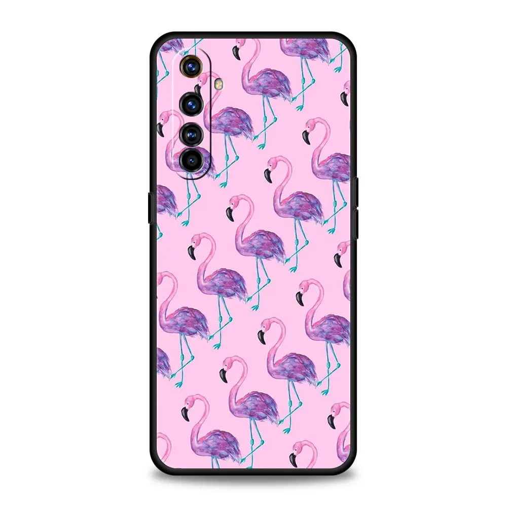 Pink Red Flamingo Soft Silicone Phone Case - Stylish Black Cover