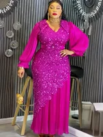 Robes africaines élégantes pour femmes, grande taille, Robe longue de soirée à paillettes, Dashiki Ankara, tenues de turquie, vêtements africains 3