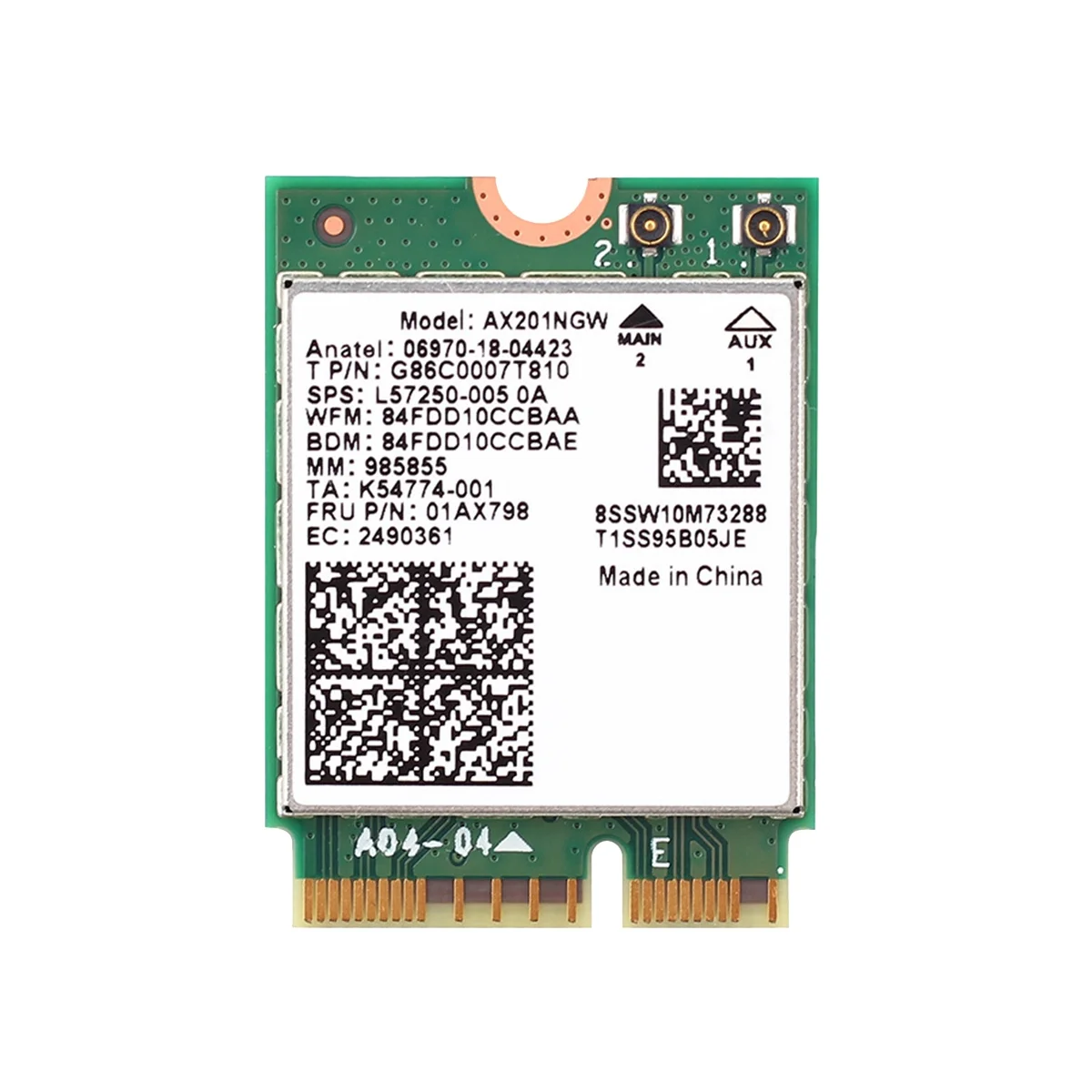 

Wi-Fi 6 AX201 Bluetooth 5,0 Двухдиапазонная 2,4G/стандартная беспроводная сетевая карта NGFF AX201NGW 2,4 ГГц/5G hz 802.11Ac/