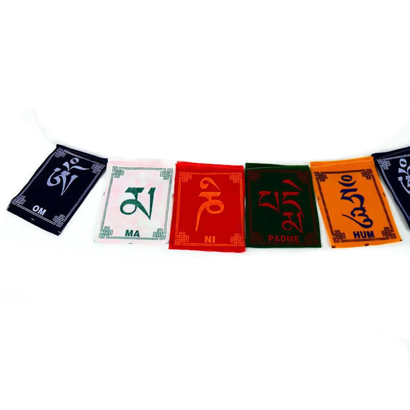 10pcs/string Tibetan Mini Colourful Sutra Flag Wind Horse Flag Buddhist Ceremony Flag Car Hanging Guanyin Mantra