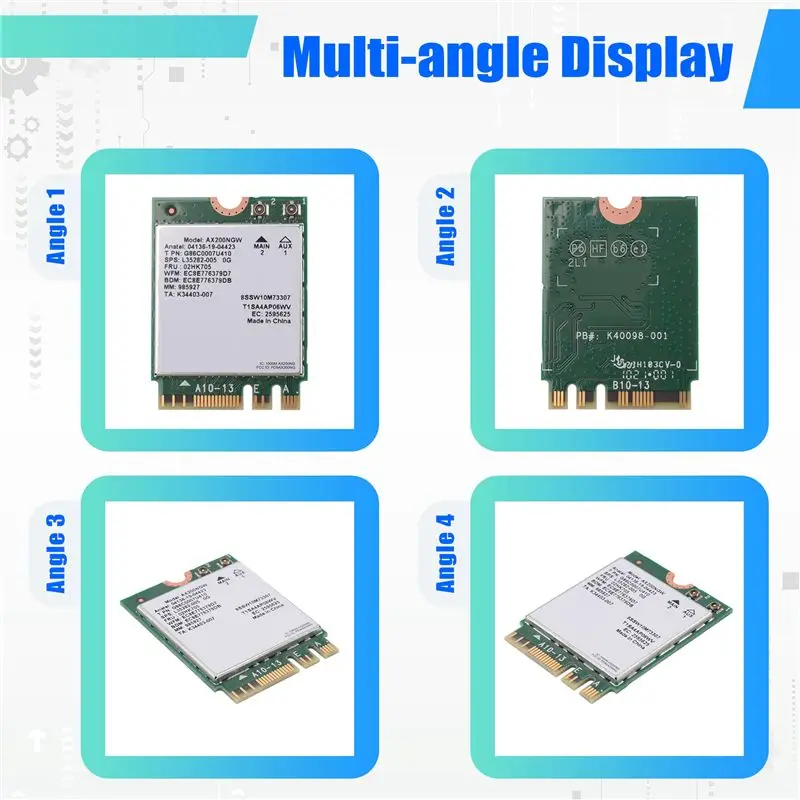 베스트셀러 네트워크 카드 와이파이 카드 AX200 AX200NGW M.2 NGFF 블루투스 5.0 와이파이 6 2.4G/5G 802.11Ac/Ax