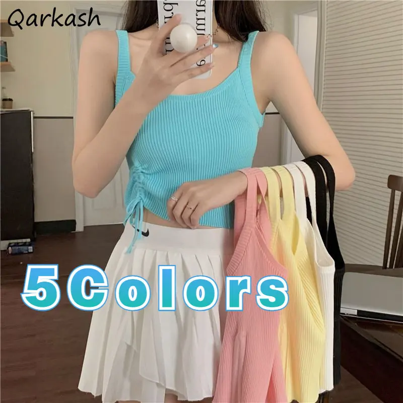 

Женский ТРИКОТАЖНЫЙ УКОРОЧЕННЫЙ ТОП, летняя повседневная одежда в пляжном стиле для девушек