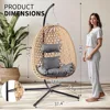 Egg Chair with Stand, Patio Wicker Hanging Chair, Hammock Swing Chair, 350LBS Capacity for Bedroom, Balcony, Garden 5