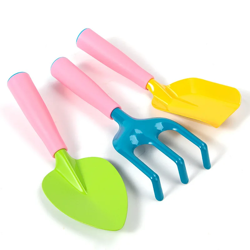 Children's Gardening Tools Shovel Set Pink Plastic Sand Digger Shovel Landscaping Garden Rake 2