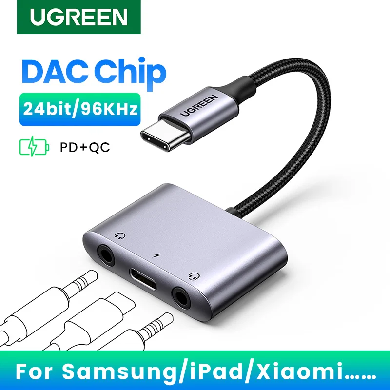 UGREEN – adaptateur USB C vers AUX, 3.5mm, convertisseur d