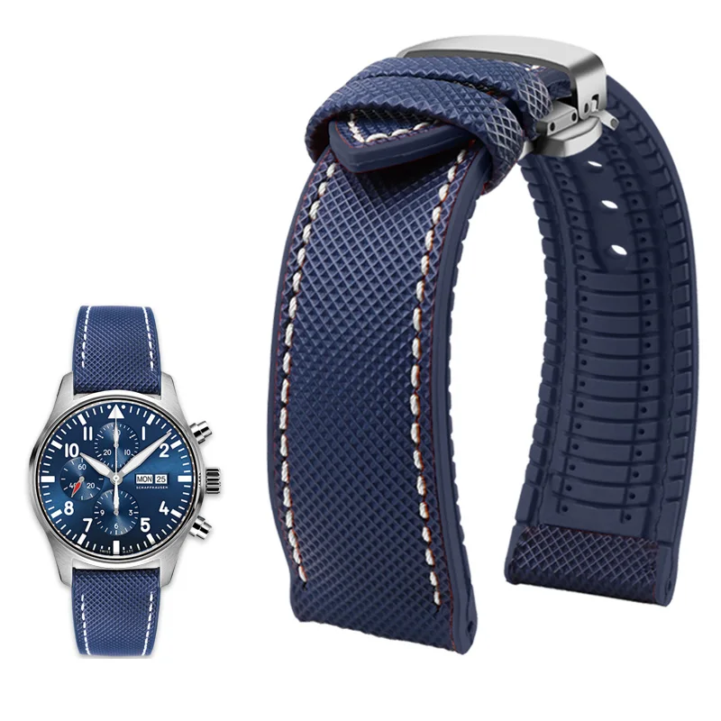 Durable Canvas Nylon Waterproof Watch Strap with Rubber Lining - Men's Watchband Accessories