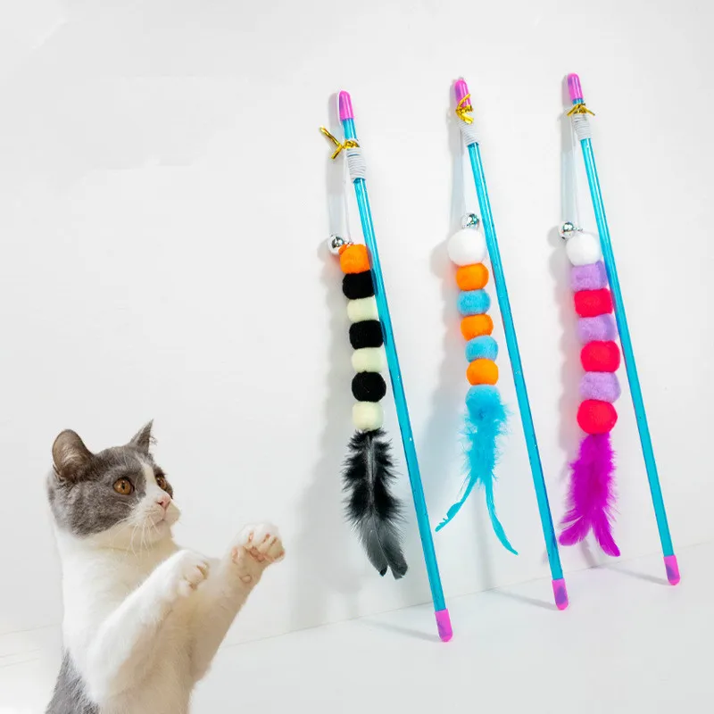 CatToysElasticInteractiveCatToyFeatherToysforCatsScratchPet
