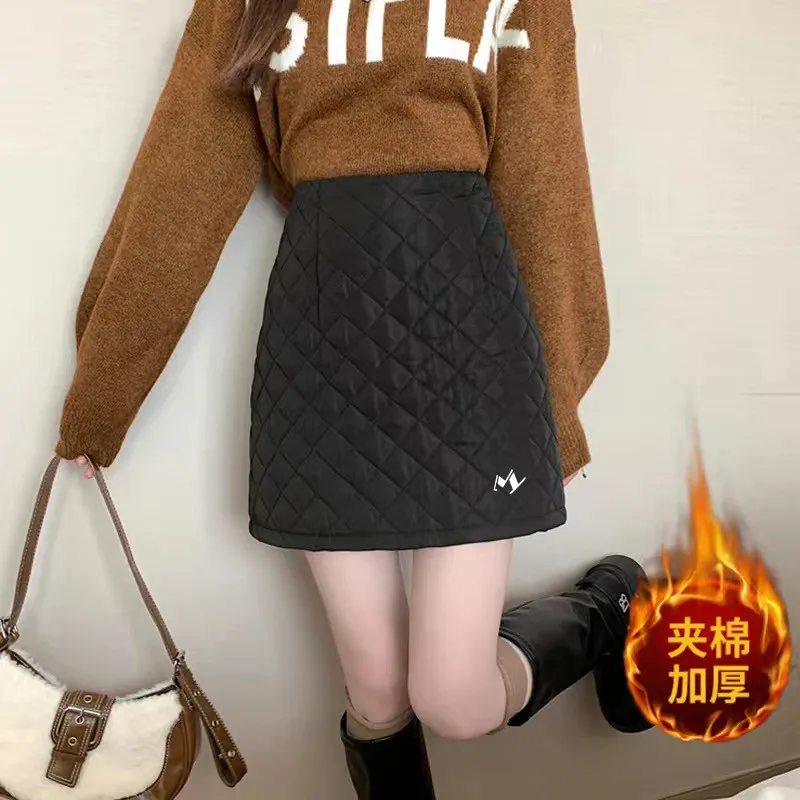 

Winter Golf Wear Women High Quality New Velvet High Waist A-line Wrapped Hip Clip Cotton Golf Skirt Korean Reviews Many Clothes