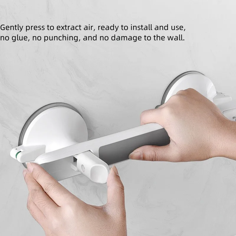 Shower Handle Grab Bar Strong Suction Cup Bathtubs Showers Shower Safety Hand Rail No Drill Bathroom Balance Bar bathroom handrail