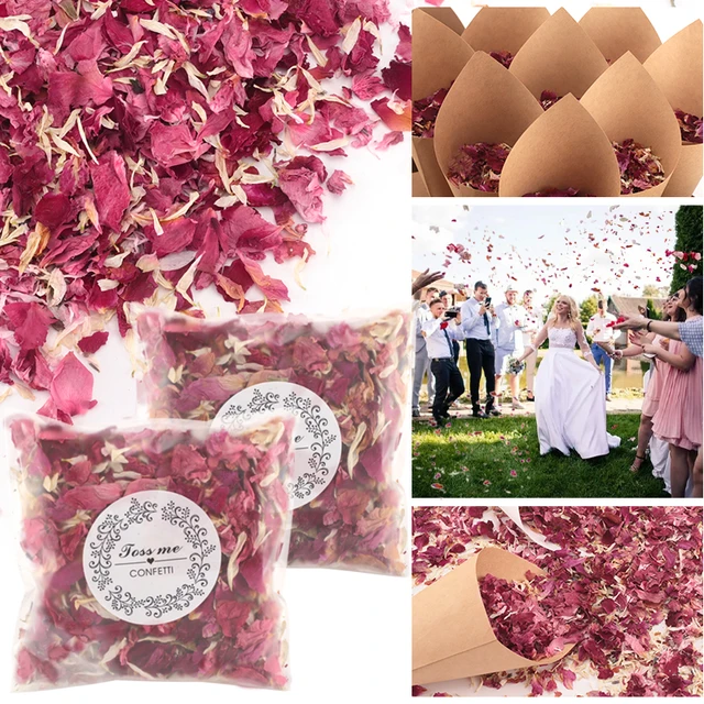 homeemoh Party Confetti Natural Dried Flower Petals, 12 Packs Biodegradable  Confetti Real Rose Petals for Wedding and Party Decoration